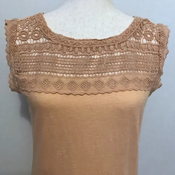 Loft Peach Crochet Tank Top Women XS - Picture 2 of 8
